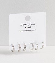 New Look 3 Pack Silver Twist Mini Hoop Earrings